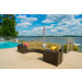 Vida Outdoor Pacific 5 Piece Curved Wicker Sectional Set - Palm