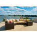 Vida Outdoor Pacific 5 Piece Curved Wicker Sectional Set - Wheat