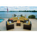 Vida Outdoor Pacific 8 Piece Curved Wicker Sectional Set - Palm