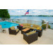 Vida Outdoor Pacific 8 Piece Curved Wicker Sectional Set - Palm