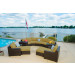 Vida Outdoor Pacific 9 Piece Curved Wicker Sectional Set - Palm