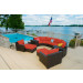 Vida Outdoor Pacific 9 Piece Curved Wicker Sectional Set - Terracotta