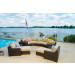 Vida Outdoor Pacific 9 Piece Curved Wicker Sectional Set - Wheat