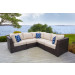 Vida Outdoor Pacific 5 Piece Wicker Sectional Sets - Wheat