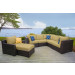 Vida Outdoor Pacific 7 Piece Wicker Sectional Set - Palm
