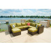 Vida Outdoor Pacific 8 Piece Wicker Sectional Set - Palm