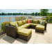 Vida Outdoor Pacific 8 Piece Wicker Sectional Set - Palm