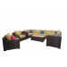 Vida Outdoor Pacific 11 Piece Wicker Sectional Set - Palm