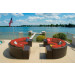 Vida Outdoor Pacific 8 Piece Curved Wicker Sectional Set - Terracotta