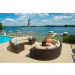 Vida Outdoor Pacific 8 Piece Curved Wicker Sectional Set - Wheat