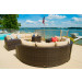 Vida Outdoor Pacific 8 Piece Curved Wicker Sectional Set - Wheat