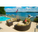 Vida Outdoor Pacific 10 Piece Curved Wicker Sectional Set - Palm