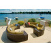 Vida Outdoor Pacific 10 Piece Curved Wicker Sectional Set - Palm