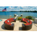 Vida Outdoor Pacific 10 Piece Curved Wicker Sectional Set - Terracotta