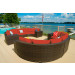 Vida Outdoor Pacific 10 Piece Curved Wicker Sectional Set - Terracotta