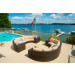 Vida Outdoor Pacific 10 Piece Curved Wicker Sectional Set - Wheat