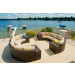 Vida Outdoor Pacific 10 Piece Curved Wicker Sectional Set - Wheat